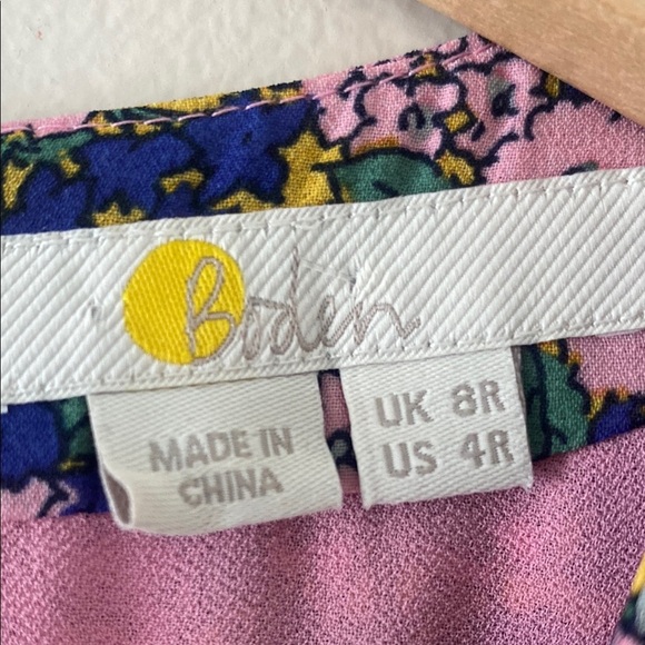 Boden The Plisse Mini Dress Tiered Skirt Chiffon Long Sleeve Ruffles Pink Sz 4 - Picture 7 of 16